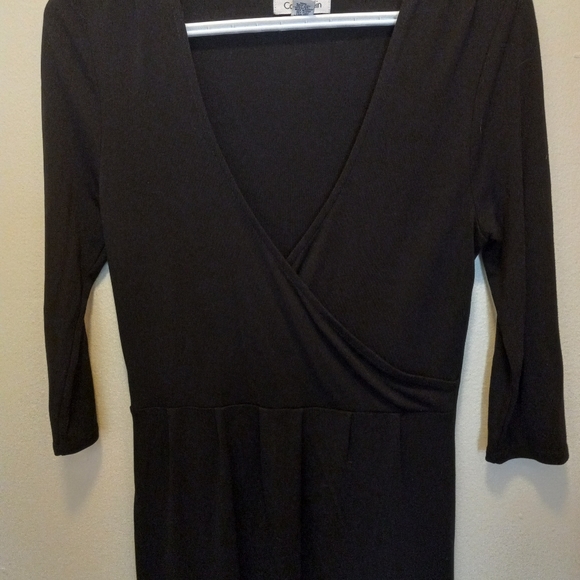Calvin Klein Faux Wraparound Black Dress - Picture 5 of 5